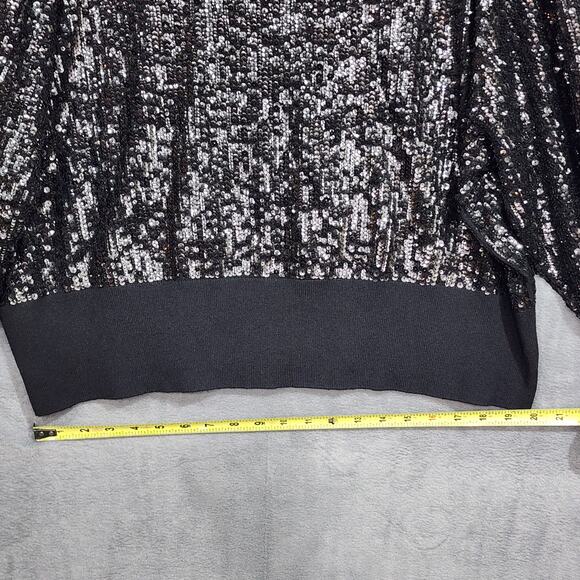 J.Crew Collection Sequin Reversible Zip-Up Turtleneck Sweater Black 3X - Picture 10 of 10